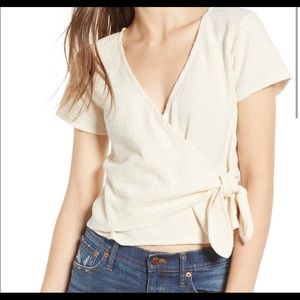 Madewell texture and thread wrap top